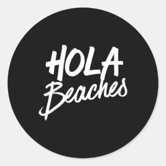 Hola Beaches Zomer Strand Vakantie Ronde Sticker