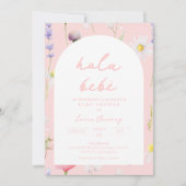 Hola Bebe Flor Invitación Espagnol Invitation (Devant)