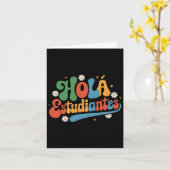 Hola Estudiantes Maestra Terug naar school Spaans Kaart (Gele Bloem)