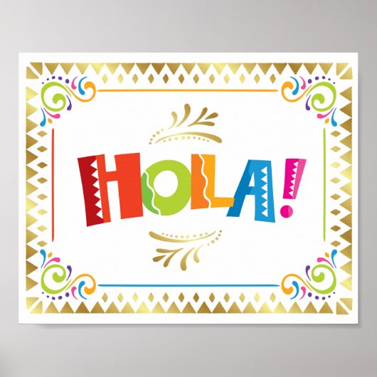 HOLA! Fiesta Party Sign Print (Voorkant)
