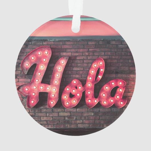 Hola Hallo Neon Sign Ornament (achterkant)