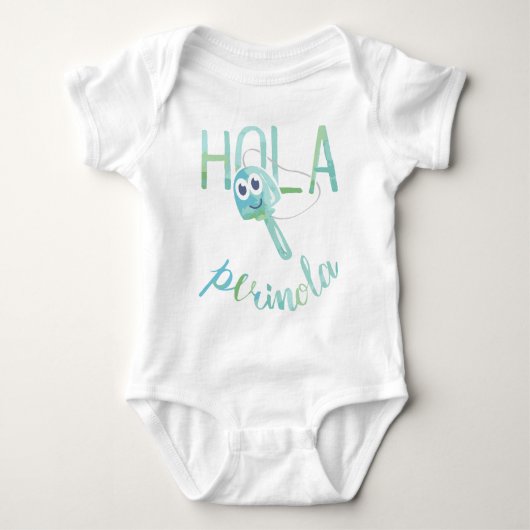 Hola Perinola Watercolor Venezuelan Phrases Romper (Voorkant)