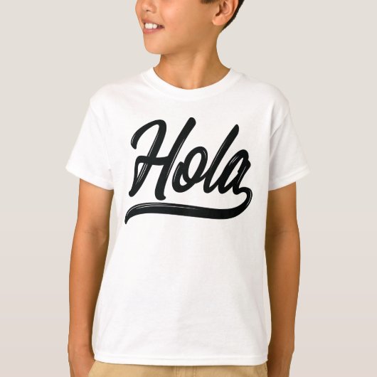 Hola Script (zwart) T-shirt (Voorkant)