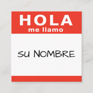 hola su nombre rojo square vierkante visitekaartje
