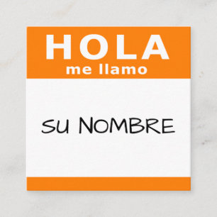hola su nombre vierkant vierkante visitekaartje
