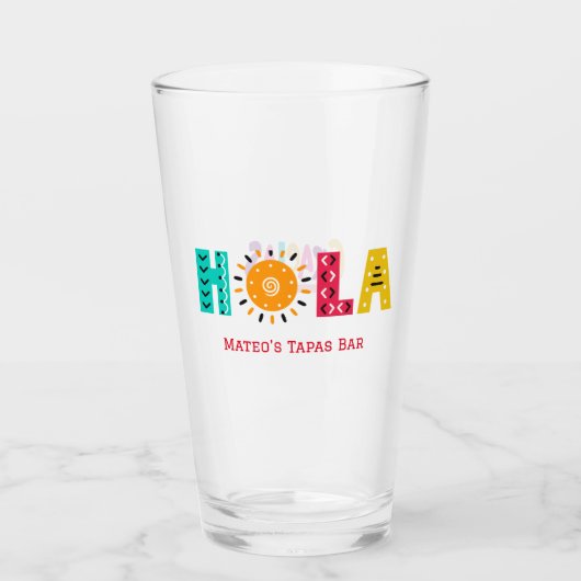 HOLA! Tapas Business editable names en logo's Glas (Voorkant)