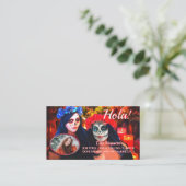 Hola Vallarta Catrinas 1718 QR Code Belkaart Visitekaartje (Staand voorkant)