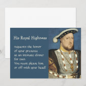 Holbein Portrait of Henry VIII King of England Menu (Voorkant / Achterkant)
