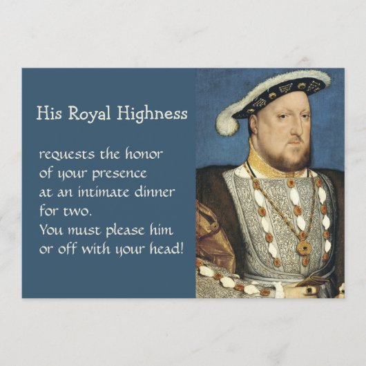 Holbein Portrait of Henry VIII King of England Menu (Voorkant)