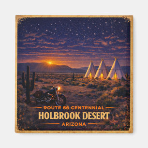 Holbrook Arizona 100 Jaar Woestijn Schemering Hori Magneet