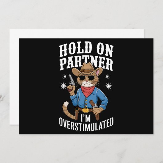 Hold On Partner Ik ben overprikkeld Retro Western Kaart (Voorkant / Achterkant)