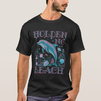 Holden Beach Nc Dolfijnliefhebber Kleurrijke Stran T-shirt
