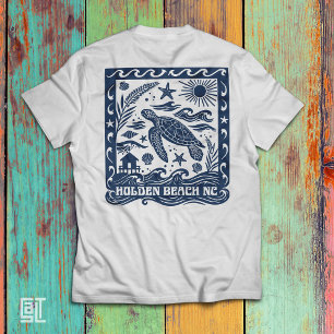 Holden Beach NC Zee Schildpad Kunst T-shirt