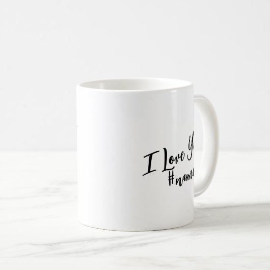Holding Hands Custom Name Valentine Mug (Devant droit)