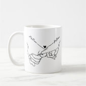 Holding Hands Custom Name Valentine Mug (Gauche)