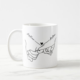 Holding Hands Custom Name Valentine Mug