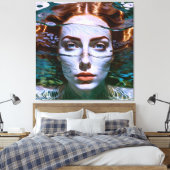 "Holding My Breath" - Vrouwen in het water Canvas Afdruk (Insitu (Slaapkamer))