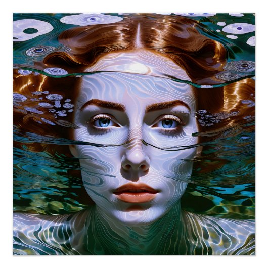 "Holding My Breath" - Vrouwen in het water Perfect Poster (Voorkant)