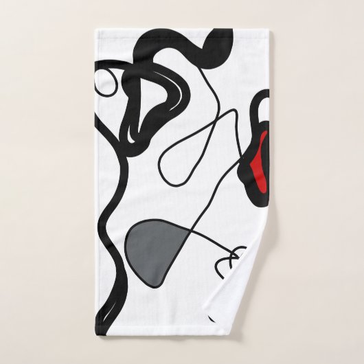 Holding Pattern: Abstract zwart, wit, grijs & rood Bad Handdoek (Handdoek)