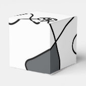 Holding Pattern: Abstract zwart, wit, grijs & rood Bedankdoosjes (Achterkant)