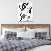 Holding Pattern: Abstract zwart, wit, grijs & rood Canvas Afdruk (Insitu (Slaapkamer))