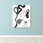 Holding Pattern: Abstract zwart, wit, grijs & rood Canvas Afdruk (Insitu (Houten vloer))