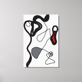 Holding Pattern: Abstract zwart, wit, grijs & rood Canvas Afdruk (Voorkant)
