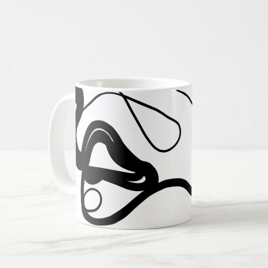 Holding Pattern: Abstract zwart, wit, grijs & rood Koffiemok (Voorkant links)