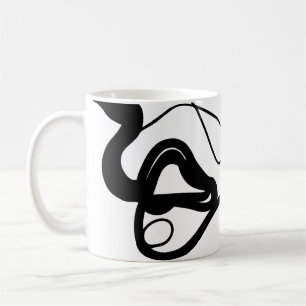 Holding Pattern: Abstract zwart, wit, grijs & rood Koffiemok