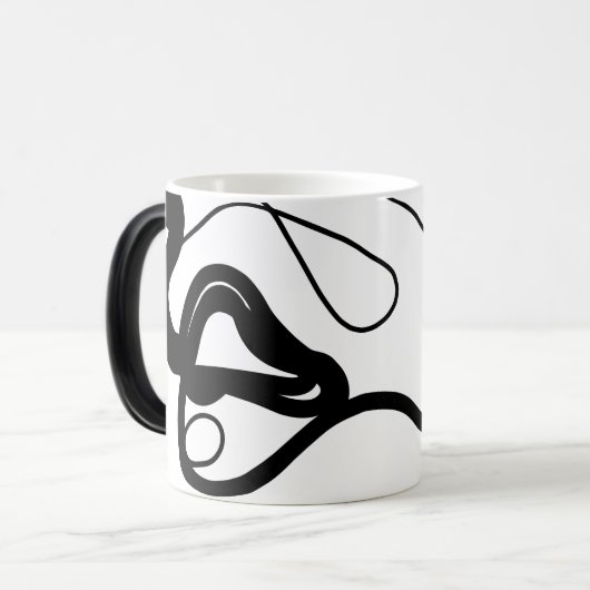 Holding Pattern: Abstract zwart, wit, grijs & rood Magische Mok (Voorkant links)