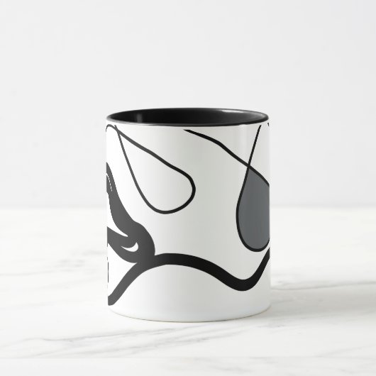 Holding Pattern: Abstract zwart, wit, grijs & rood Mok (Midden)