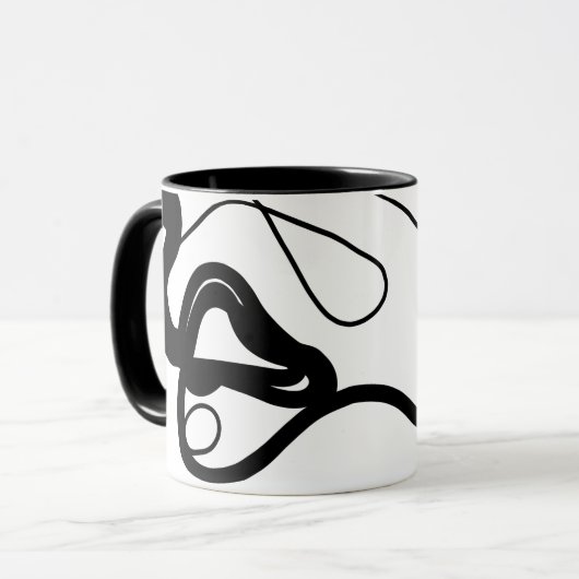 Holding Pattern: Abstract zwart, wit, grijs & rood Mok (Voorkant links)