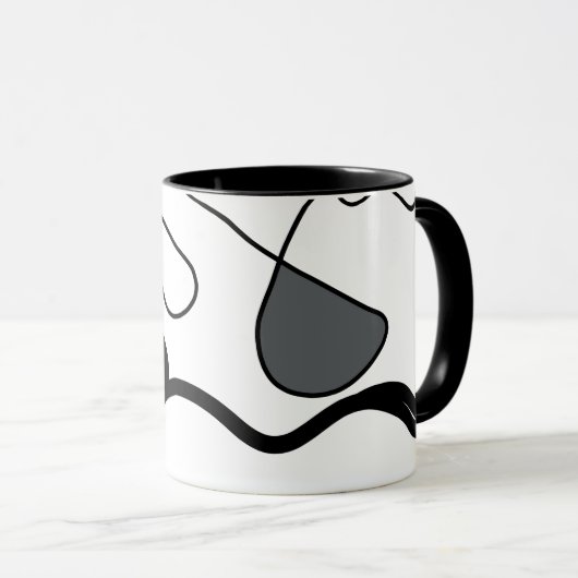 Holding Pattern: Abstract zwart, wit, grijs & rood Mok (Voorkant rechts)