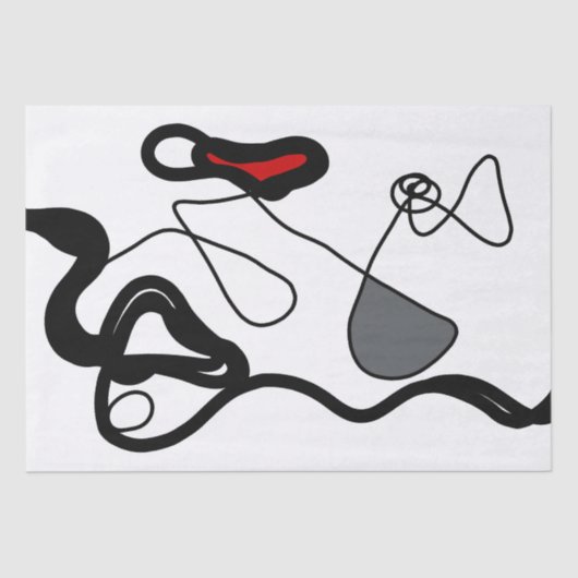Holding Pattern: Abstract zwart, wit, grijs & rood Tissuepapier (Voorkant)