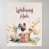Hole d'eau Animaux de ferme Anniversaire Poster (Devant)