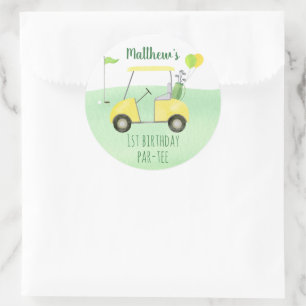 Hole in één Golf eerste verjaardag Ronde Sticker