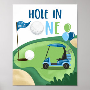 Hole in één Golf Par-T-shirt Boy First Birthday Si Poster