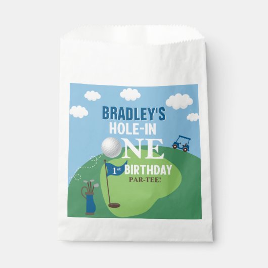 Hole in één Golf van 1ste verjaardag Bedankzakje (Voorkant)