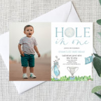 Hole in One Blue Golf Afbeelding 1e verjaardag