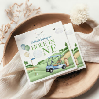 Hole In One Boy Golf First Birthday Par-Tee Servet
