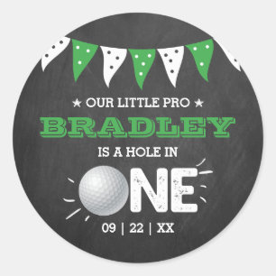 Hole in one boys Golf 1st Birthday Par-t-shirt Ronde Sticker