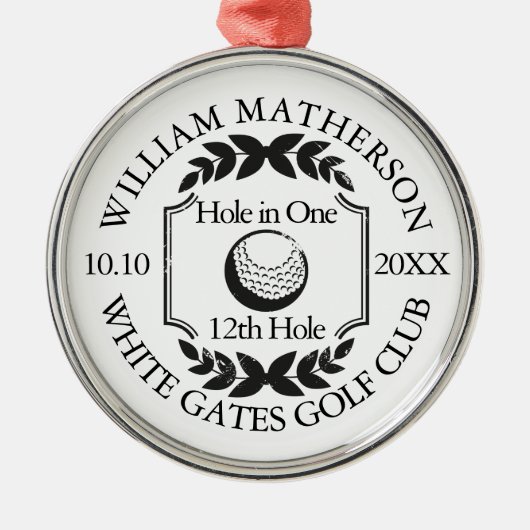 Hole in One Classic Persoonlijke Golf Metalen Ornament (Voorkant)