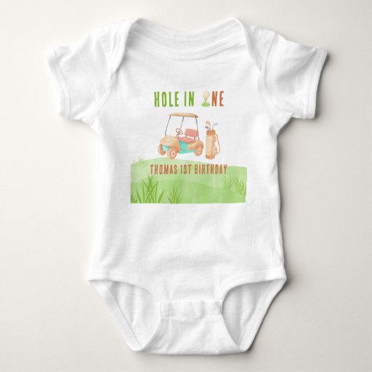 Hole In One First Birthday Party Romper (Voorkant)