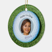 Hole-in-One foto getekend Golfbal Keramisch Ornament (Links)
