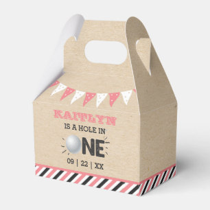 Hole in one Girls Golf 1st Birthday Par-t-shirt Bedankdoosjes