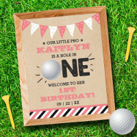 Hole in one Girls Golf 1st Birthday Par-t-shirt
