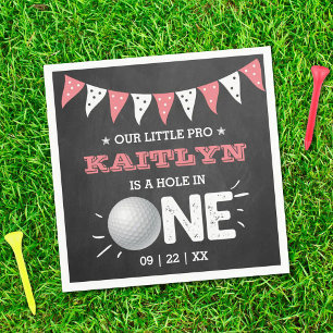 Hole in one Girls Golf 1st Birthday Par-t-shirt Servet