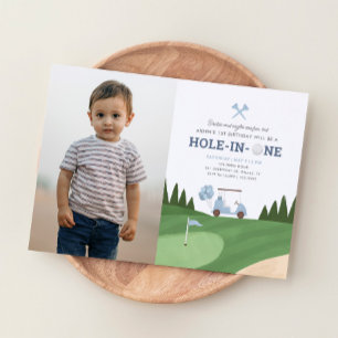 Hole in One Golf 1e Verjaardag Foto Kaart