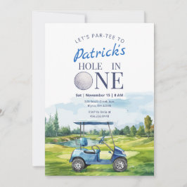 Hole in One Golf 1e verjaardag uitnodiging