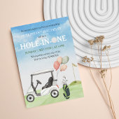 Hole in One Golf 1e Verjaardag Waterverf Kaart